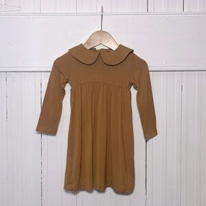 KATE QUINN Bamboo Adorable Neutral Sad Beige Peter Pan Collar Dress